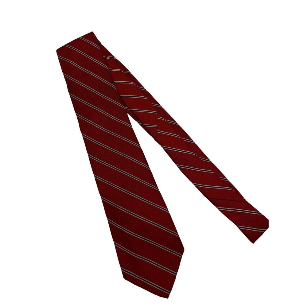 #5542 Ketch Red with blue stipes necktie tie classic 57 x 3.25
